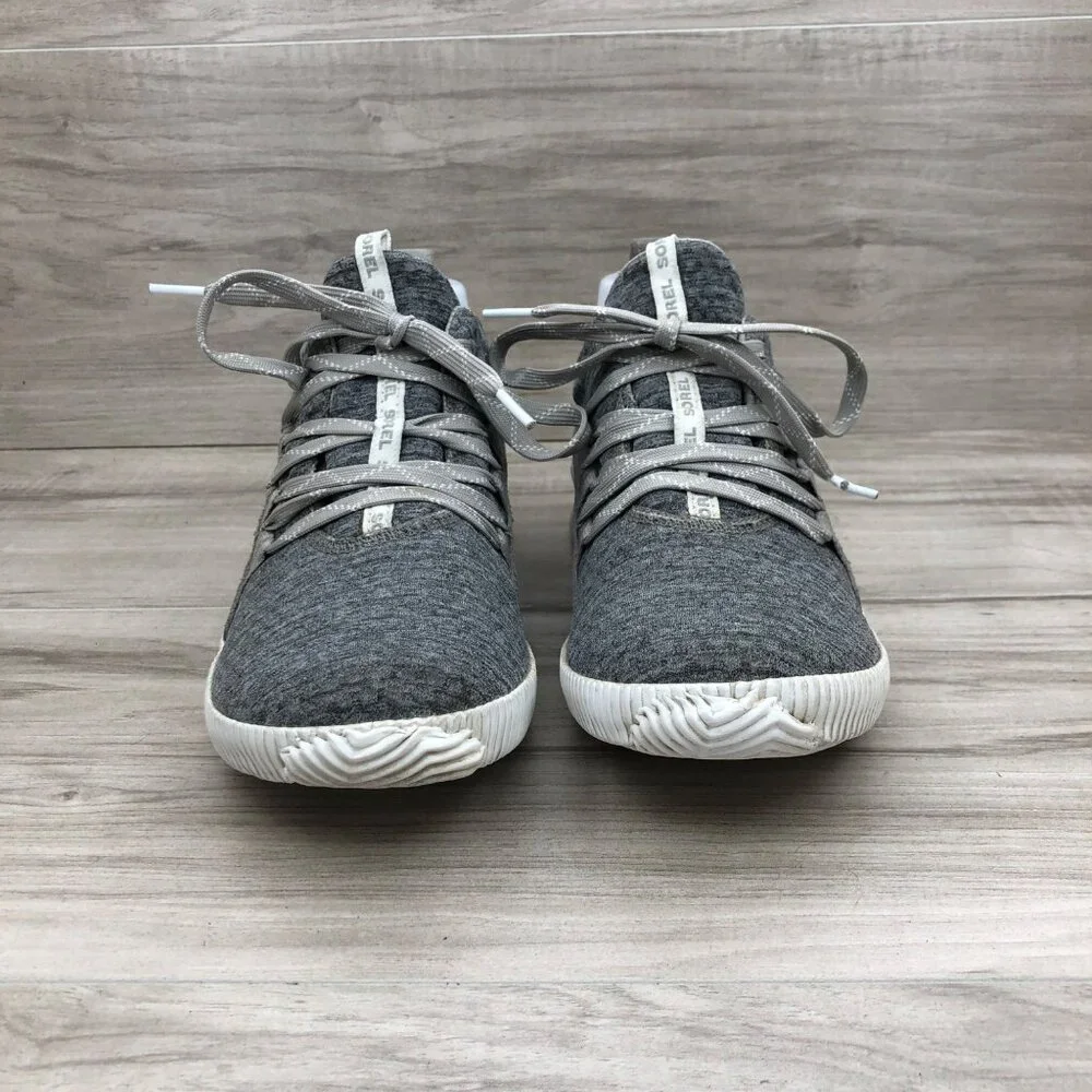 Sorel Sneakers Women's 7.5 Out N About Gray Mesh and Suede Lace Up Shoes